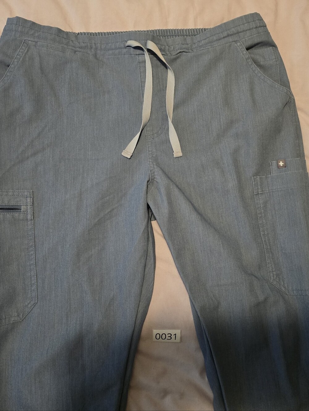 FIGS Large TALL Yola Scrub Pants LIGHT indigo Blue